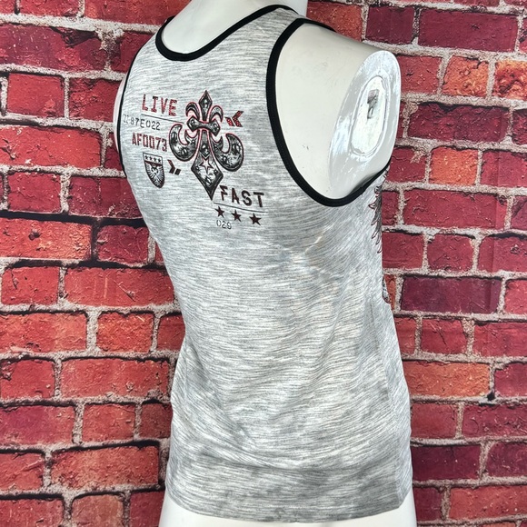 Affliction Men's Eagle Graphic Tank Top - Size: S/M/L/XL- Gray / Black - NWT - Picture 4 of 9